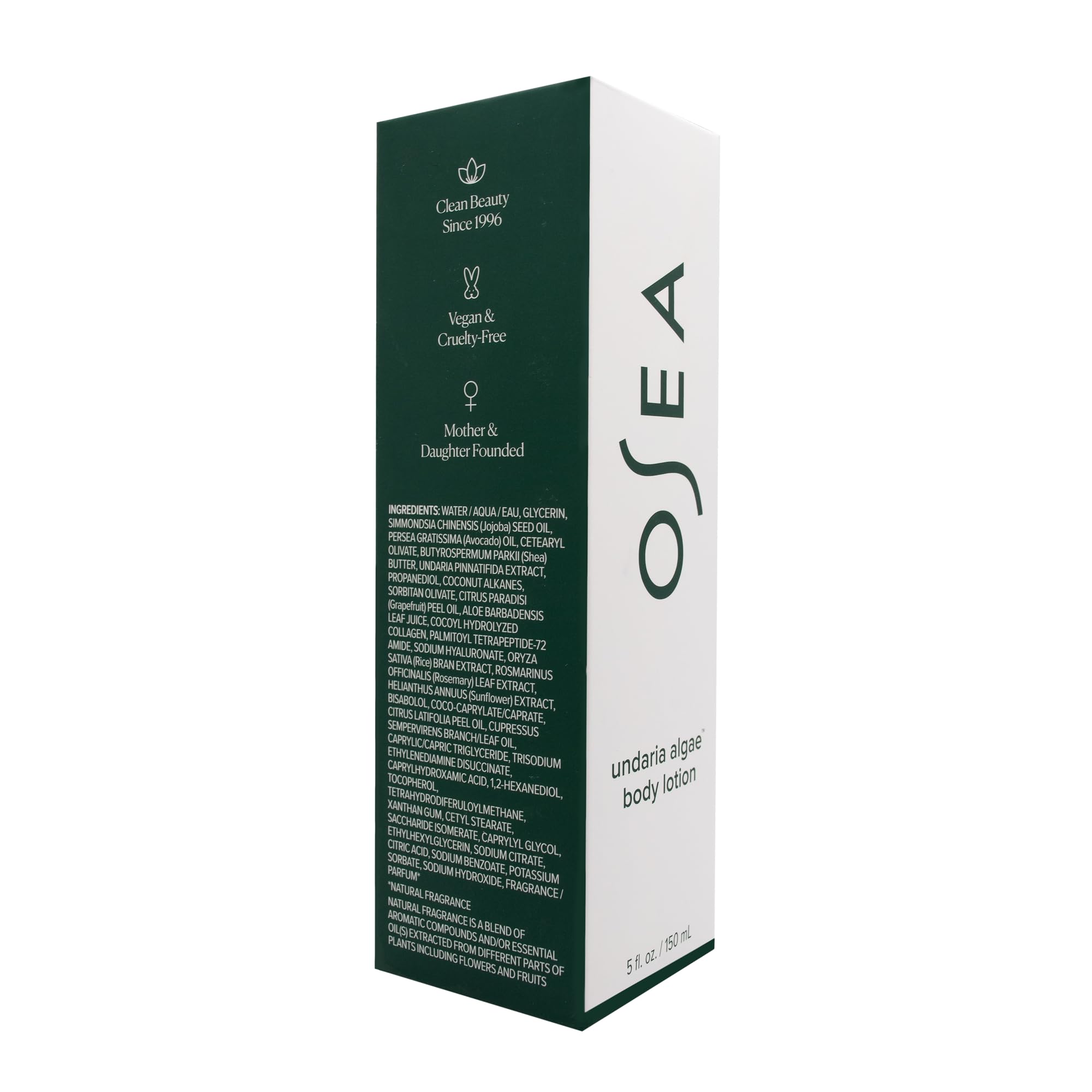 Shelf-ready display of OSEA Undaria Algae Body Lotion communicates compact skincare