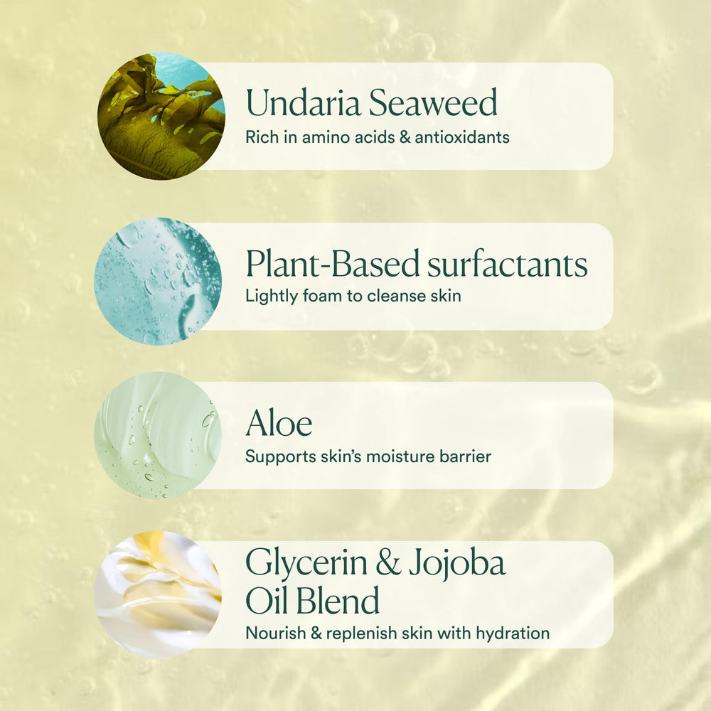 OSEA Undaria Algae Body Wash glycerin helps maintain skin moisture daily.