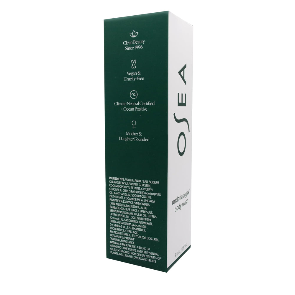 OSEA Undaria Algae Body Wash uses sustainable ingredients for an eco friendly routine.