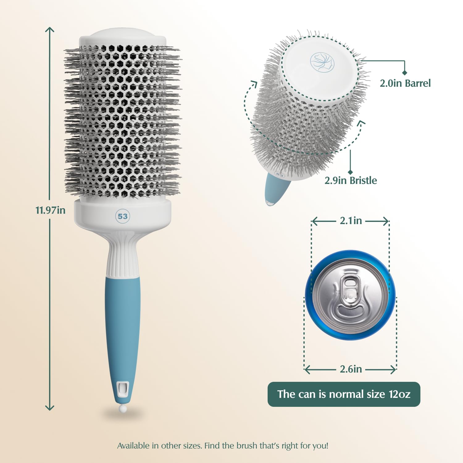 Osensia round brush boosts volume for salon-worthy styles during blow-drying.