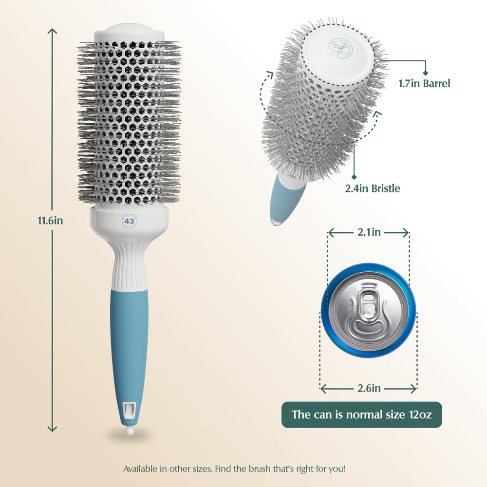 Osensia ceramic ionic bristles close-up showing anti-static shine and smooth glide.