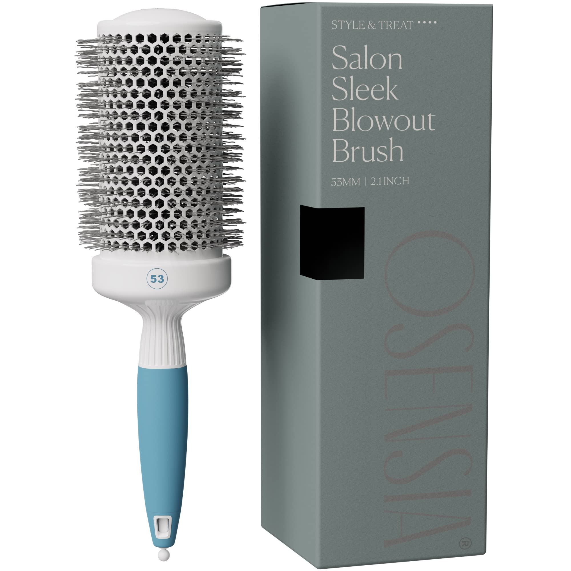 Osensia round brush with ceramic barrel for faster, gentler drying and smooth results.