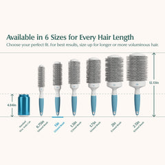 Osensia ceramic ionic coating visible on the round brush enhances shine.