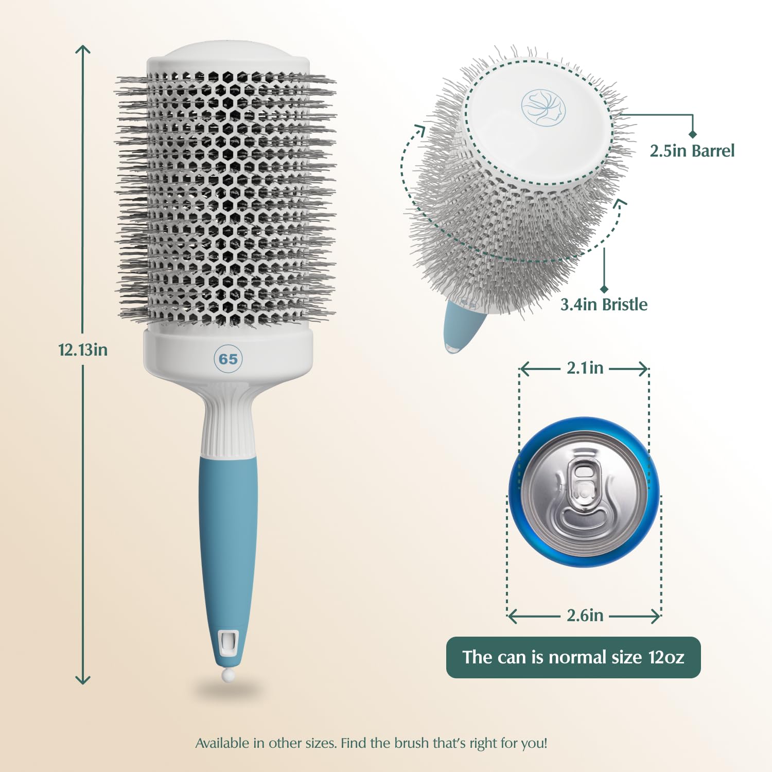 Osensia Round Brush with ergonomic handle for comfortable blow drying
