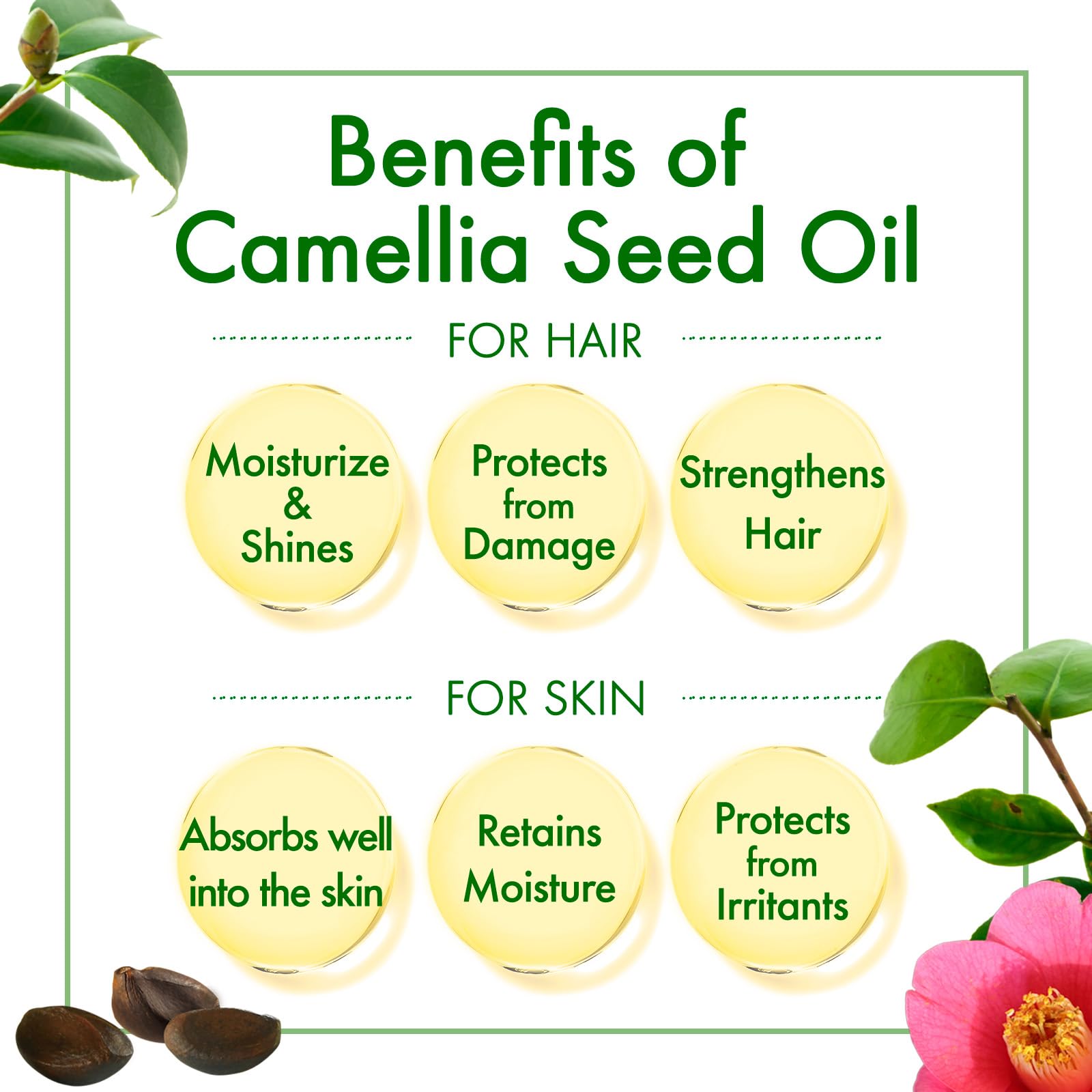 Oshima Tsubaki Camellia Seed Oil label closeup emphasizing purity and mineral free formula