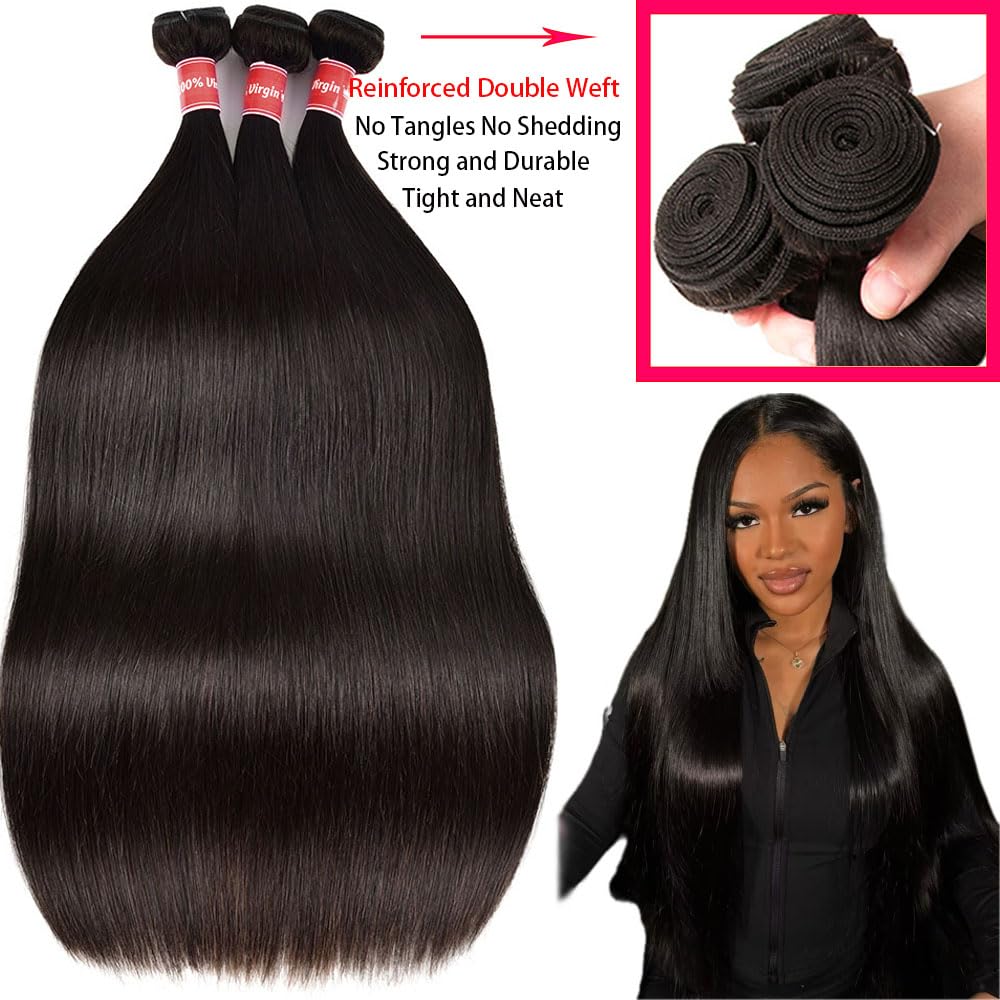 Oshiney Brazilian virgin straight hair in natural silky texture.