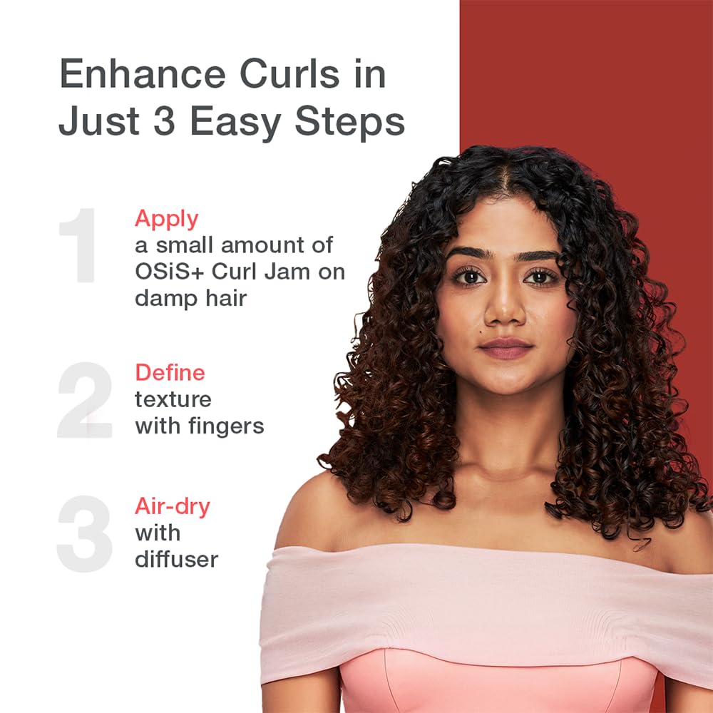 OSiS+ Bounty Balm Rich Curl Cream humidity protection close-up helps maintain style