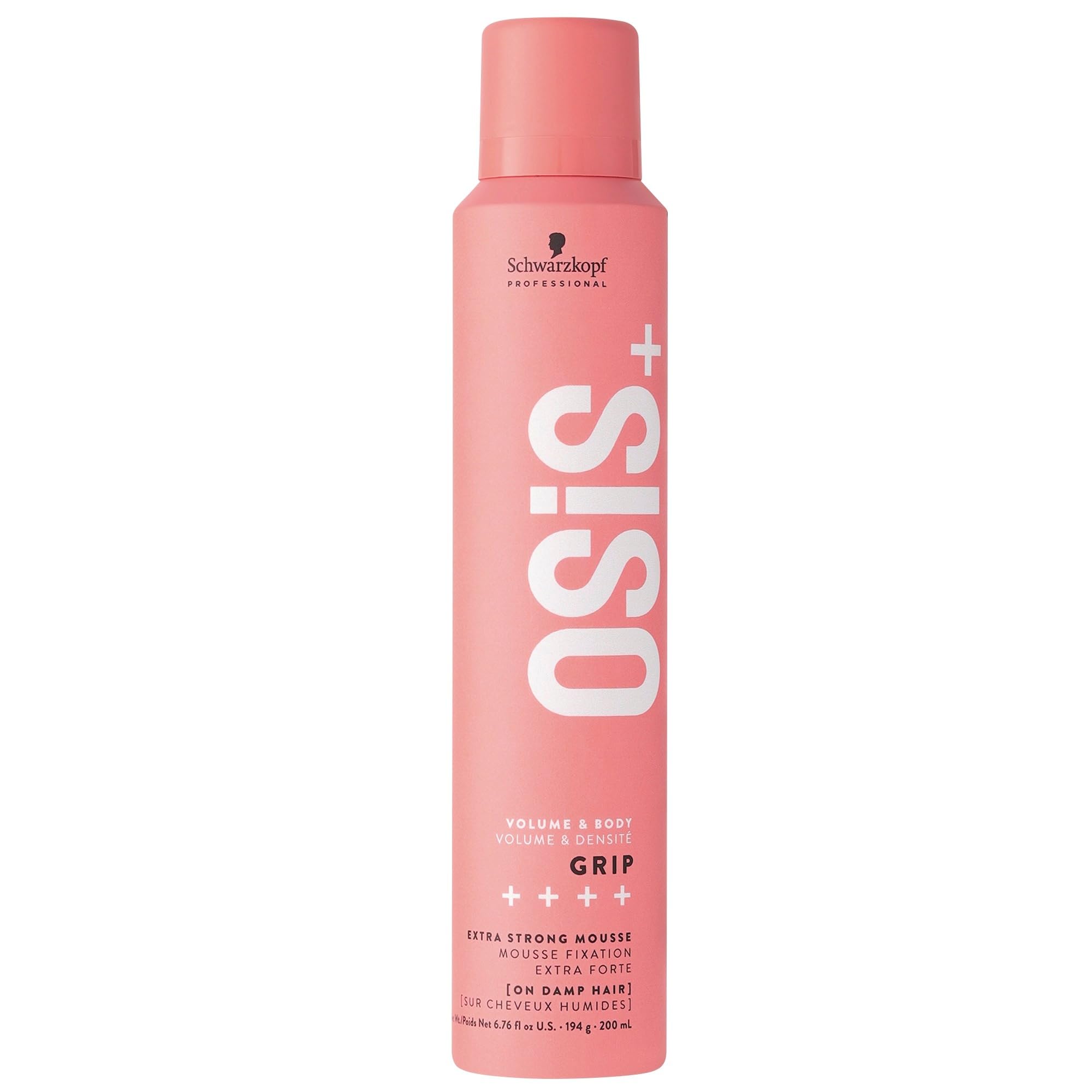 OSiS+ Grip Extreme Hold Mousse ofrece cabellos con volumen sostenido y brillo natural.
