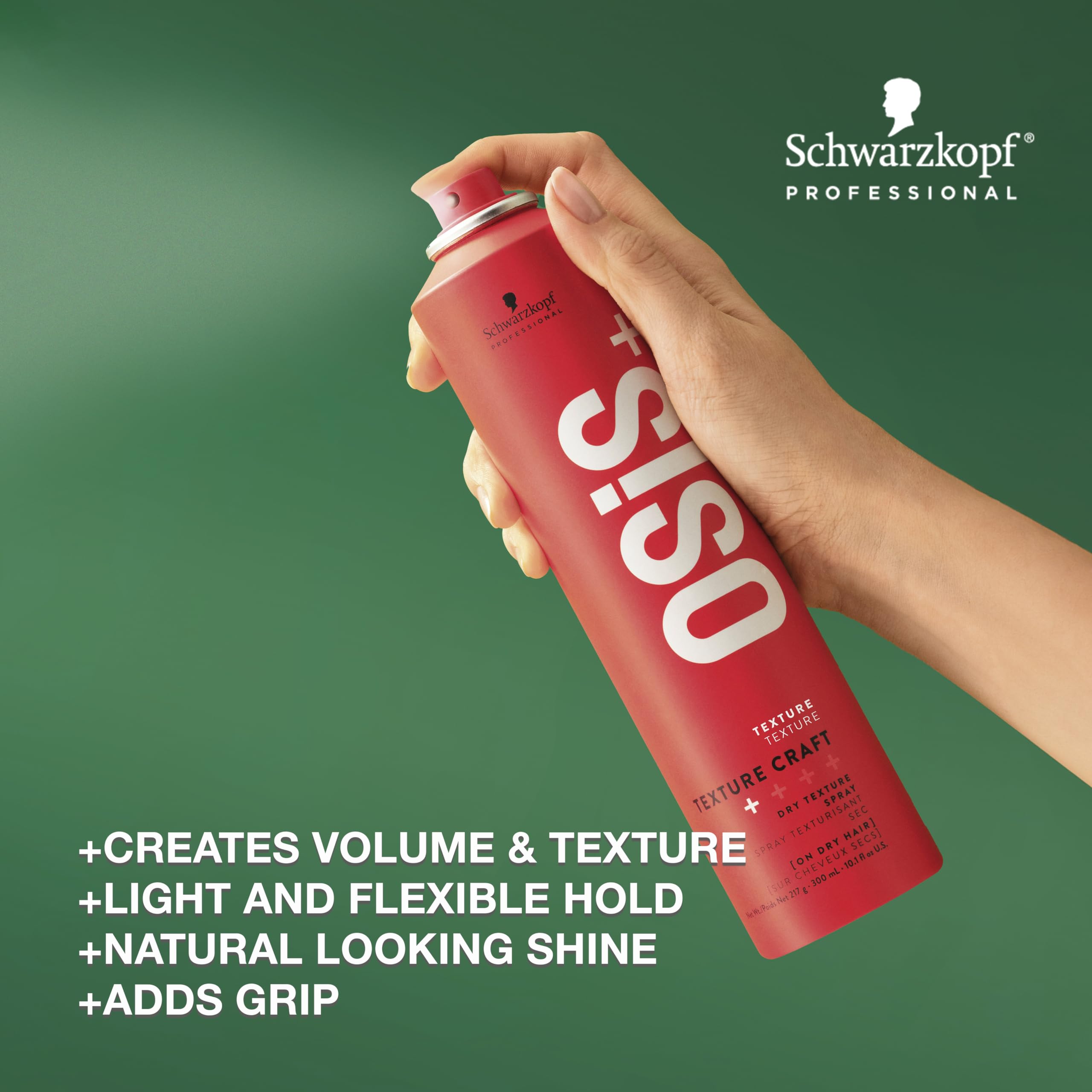 OSiS+ Texture Craft spray dispersion shows even mist for natural texture and shine