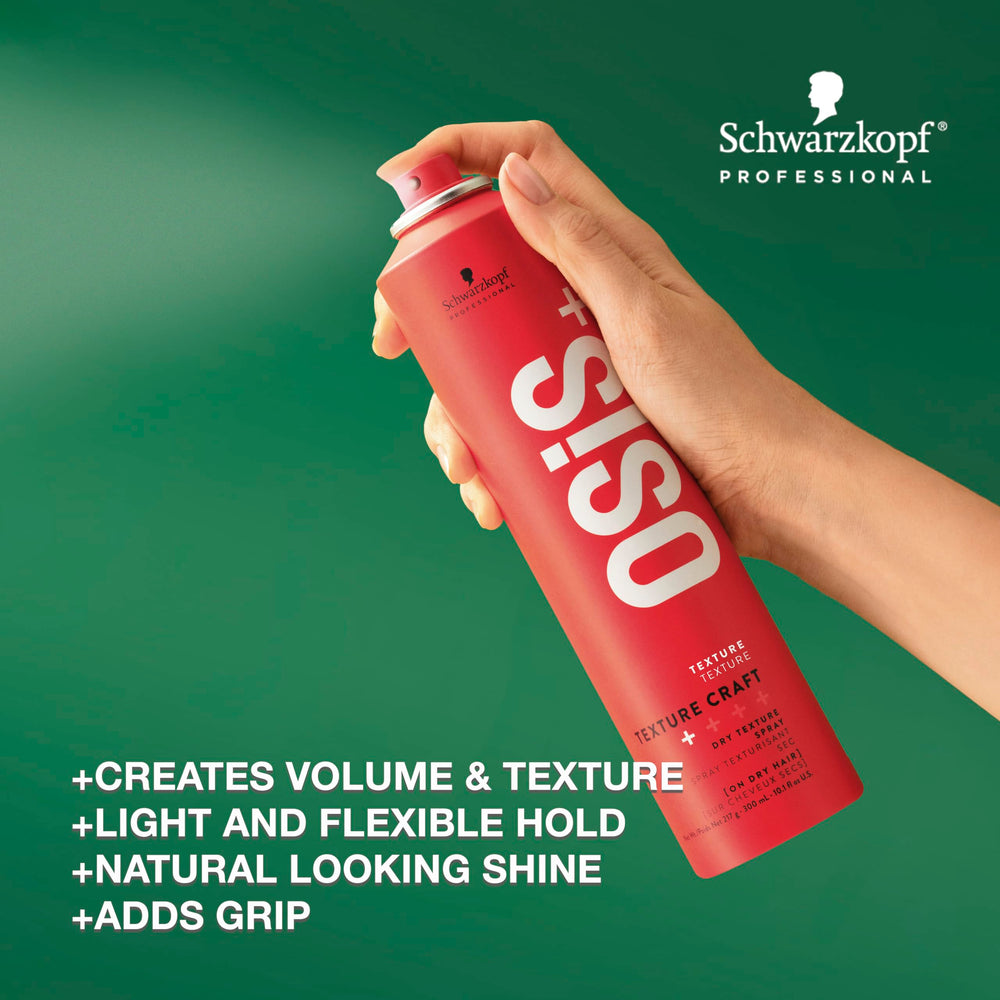 OSiS+ Texture Craft spray dispersion shows even mist for natural texture and shine