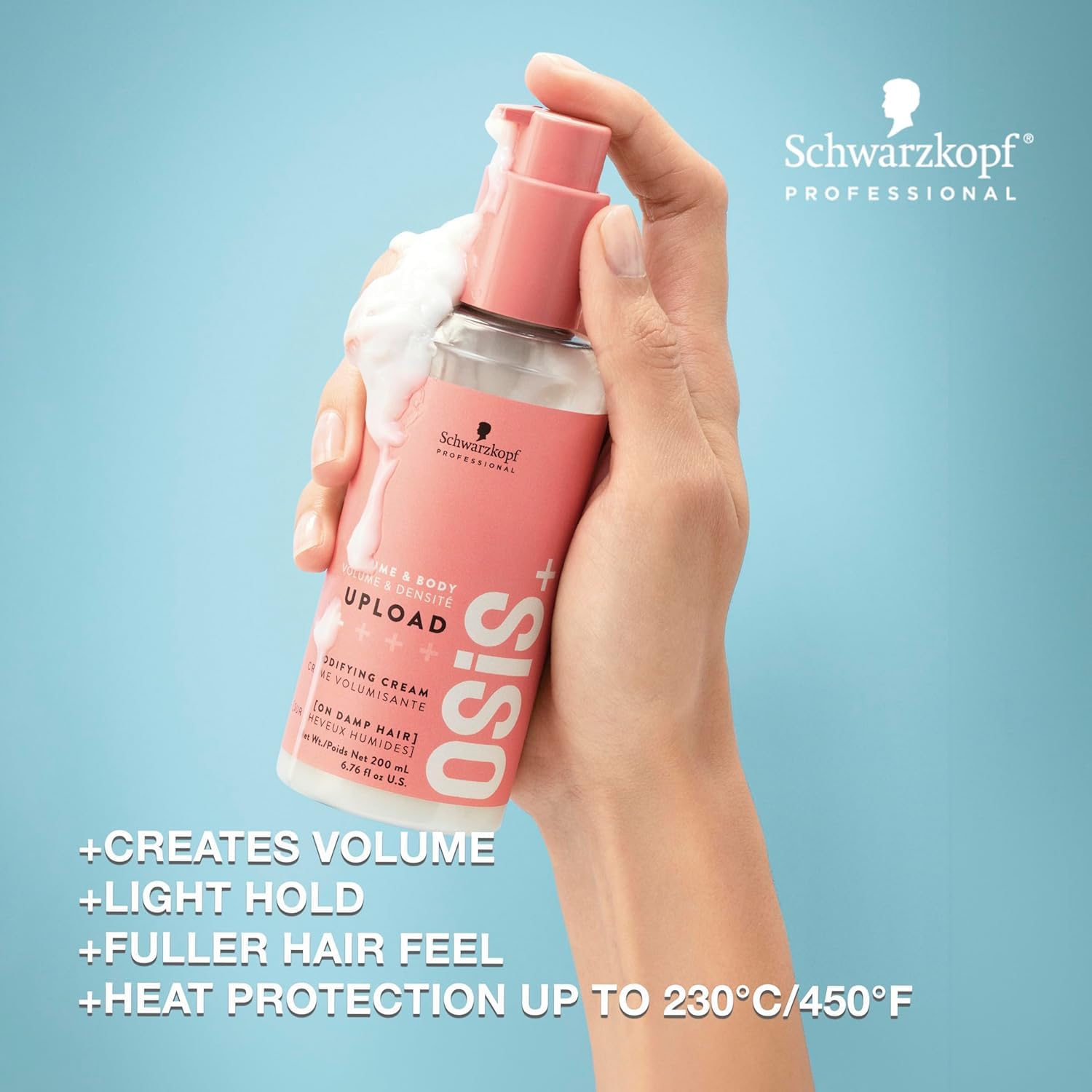 OSiS+ Upload protege el cabello del calor durante el peinado.