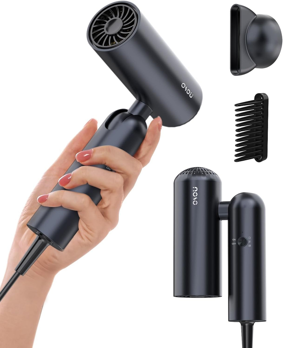 osou foldable travel hair dryer compact for easy packing and salon styling