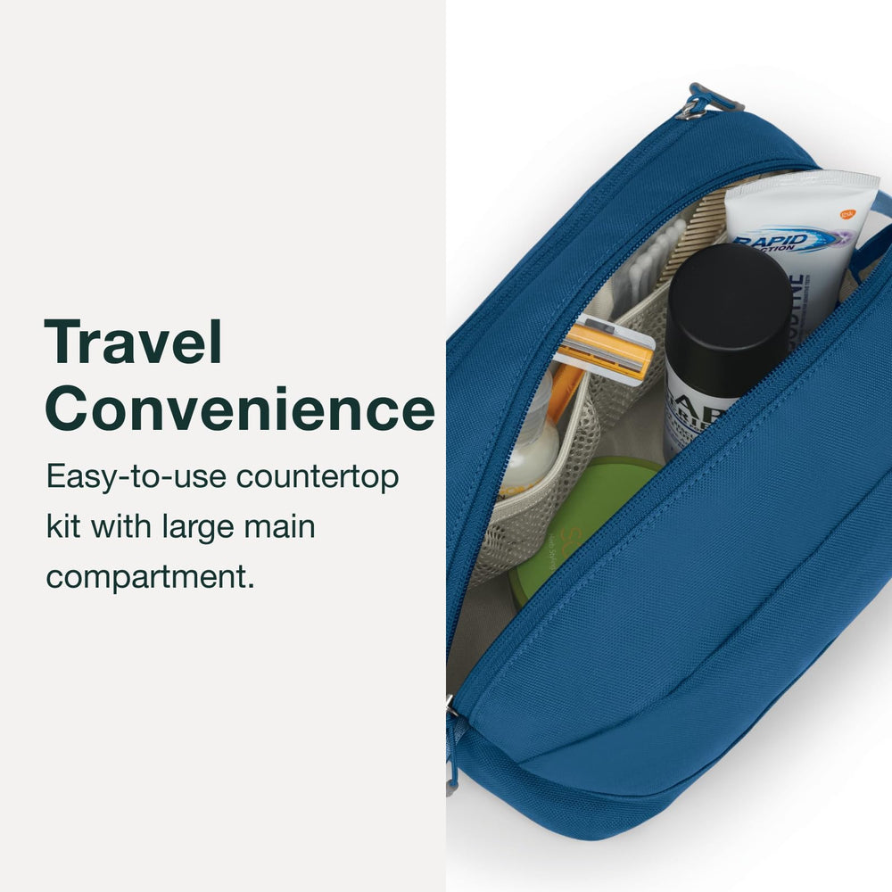 Osprey Daylite Toiletry Kit Black interior liner for easy cleanup between trips.