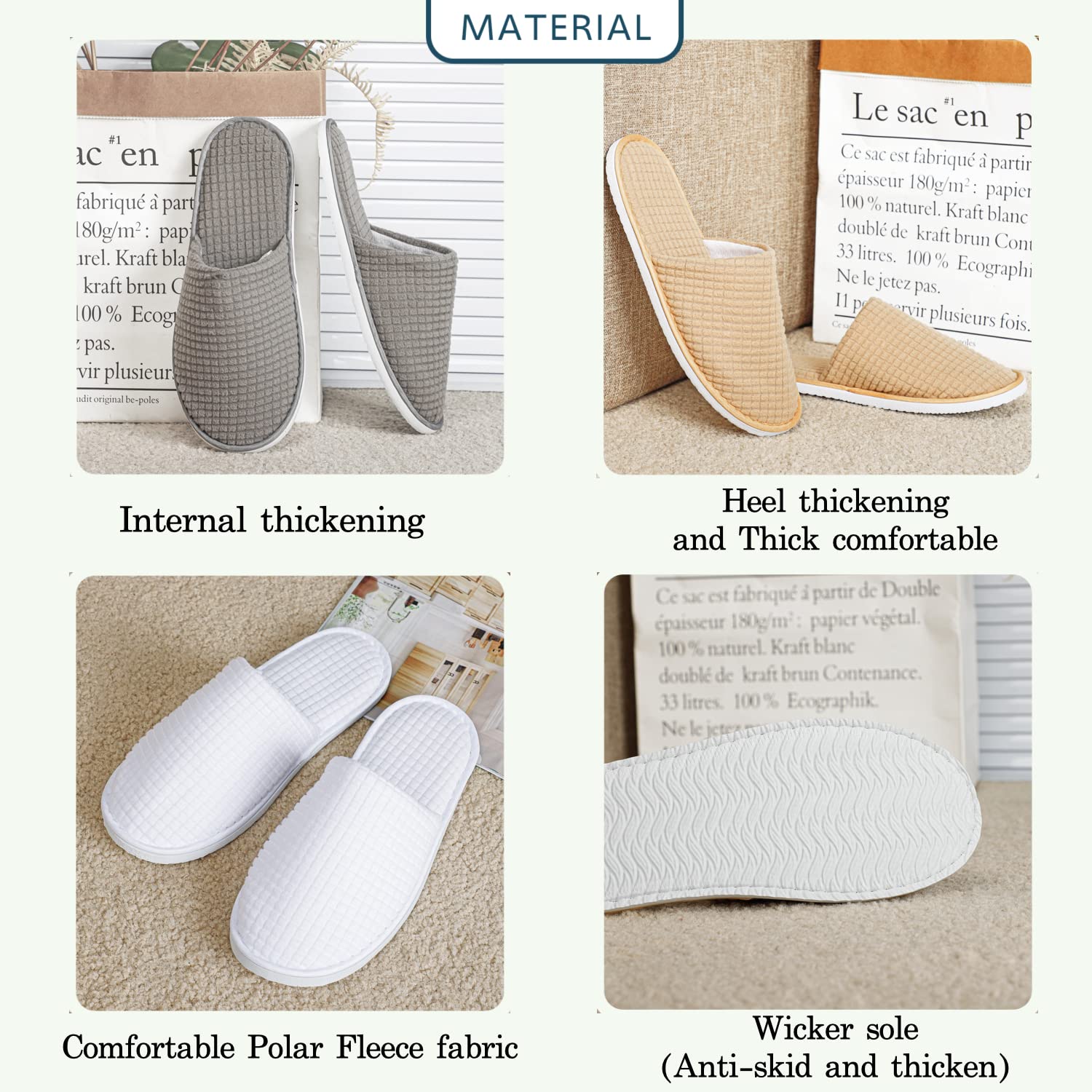 OSTADARRA unisex spa slippers designed to fit most adults