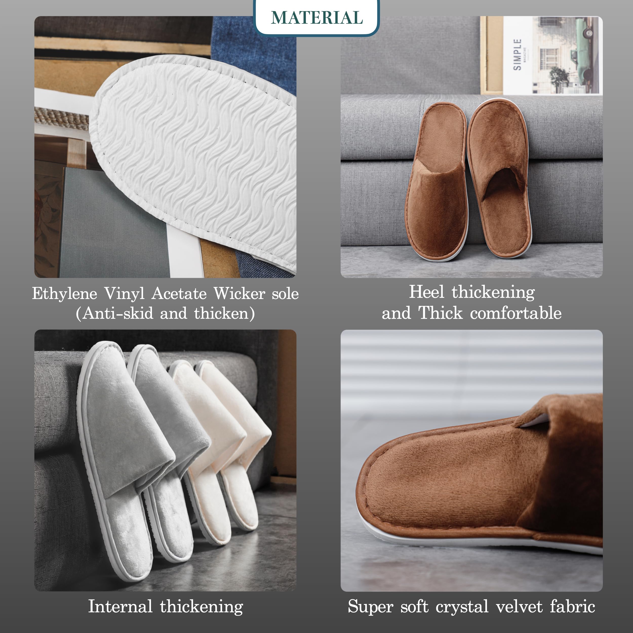 OSTADARRA unisex slippers fit most sizes for guests