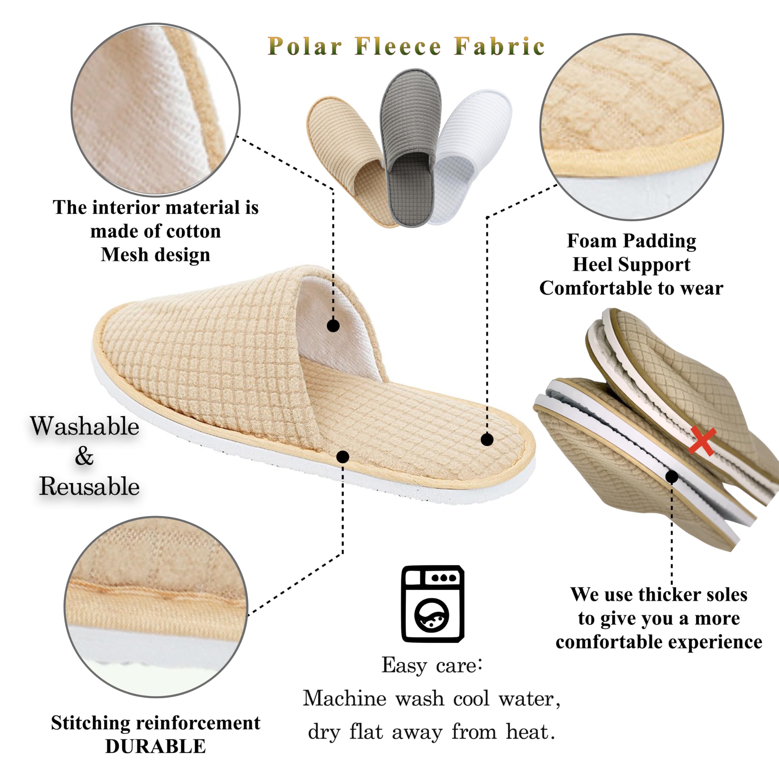OSTADARRA spa slippers showing washable and reusable design