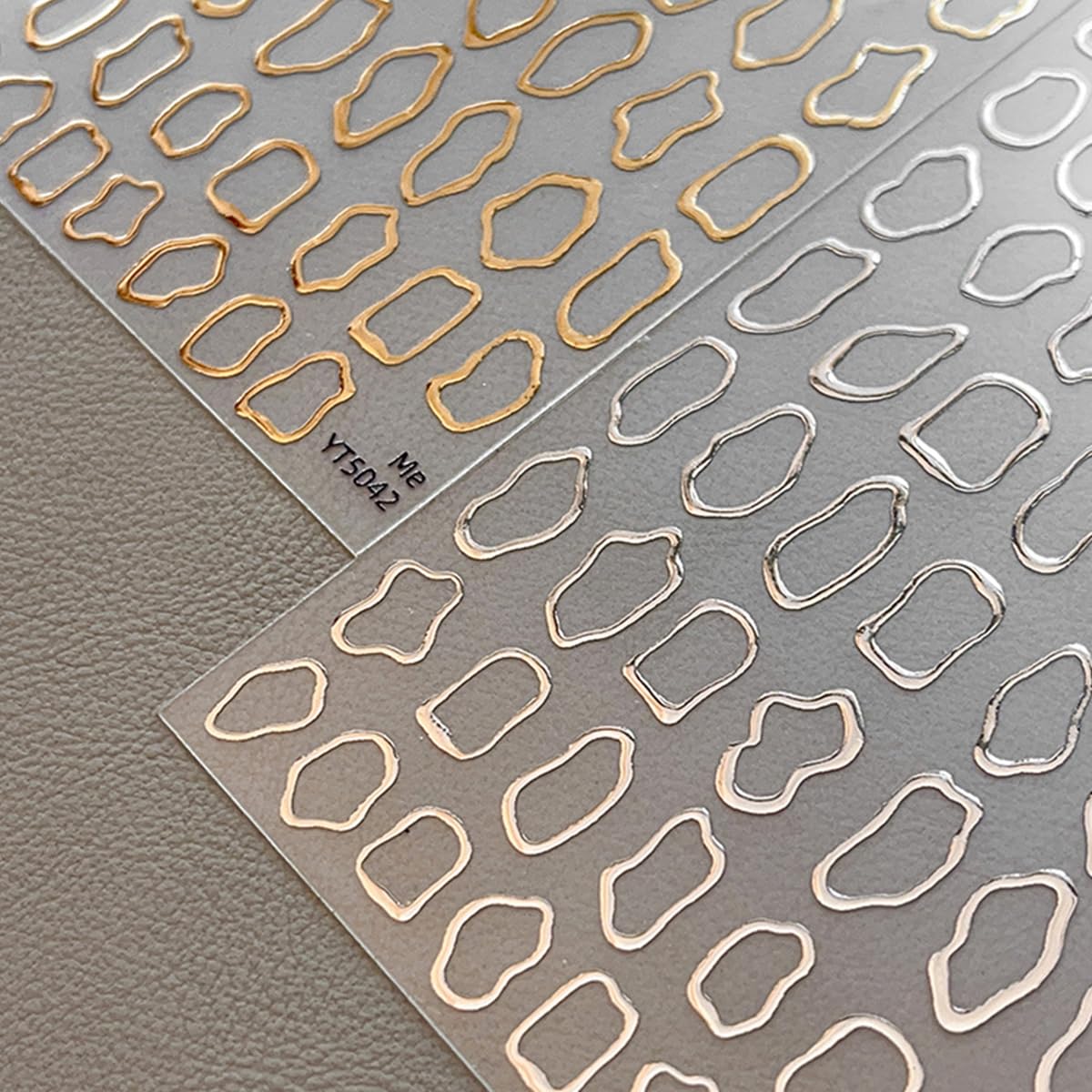 OSTTMA diseños metálicos para uñas en oro-plata
