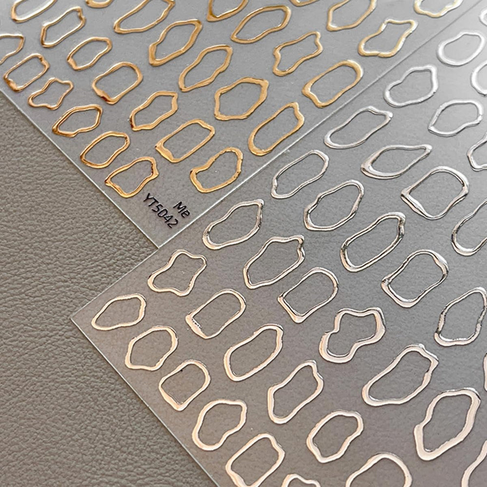 OSTTMA diseños metálicos para uñas en oro-plata
