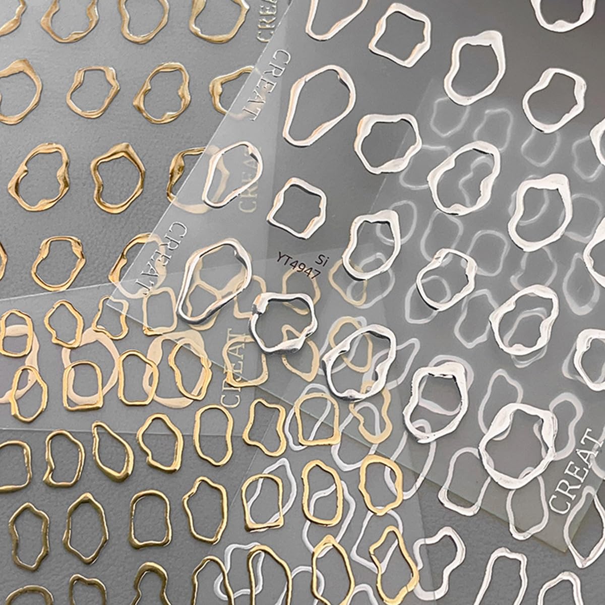 OSTTMA marcos geométricos en oro para uñas