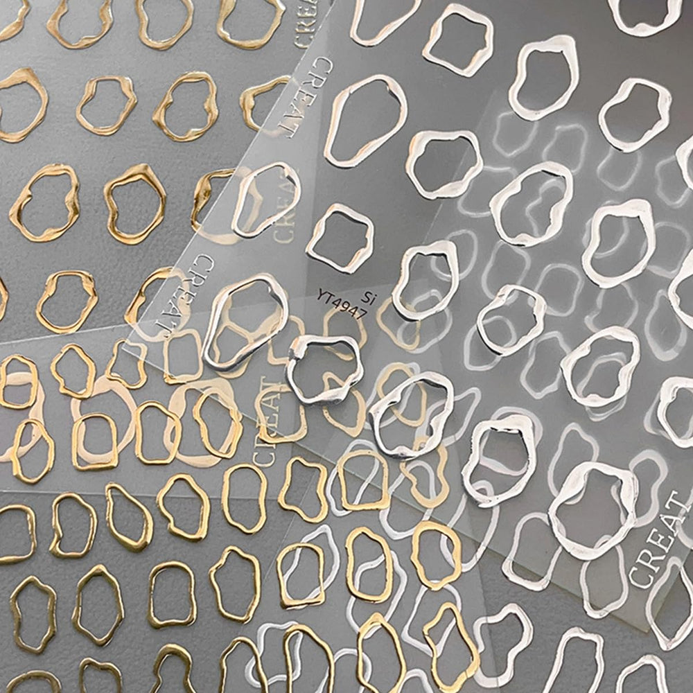 OSTTMA marcos geométricos en oro para uñas