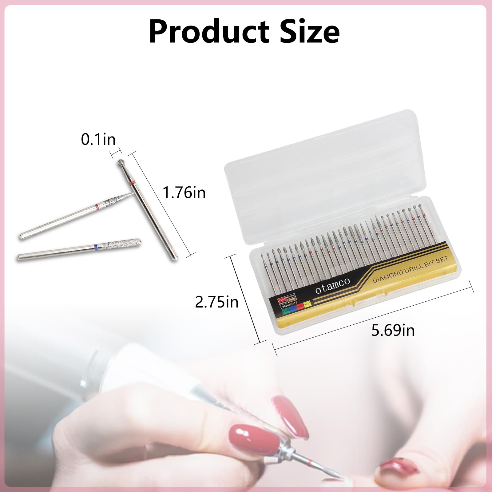 OTAMCO diamond nail bit flame tip for rapid surface refinishing