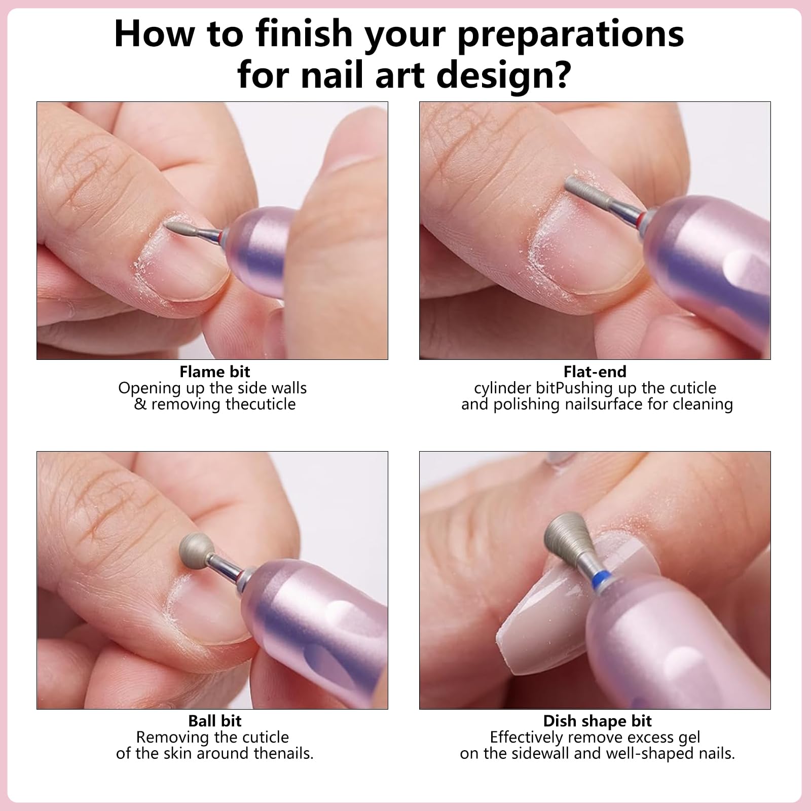 OTAMCO diamond nail bit flat for natural nail maintenance