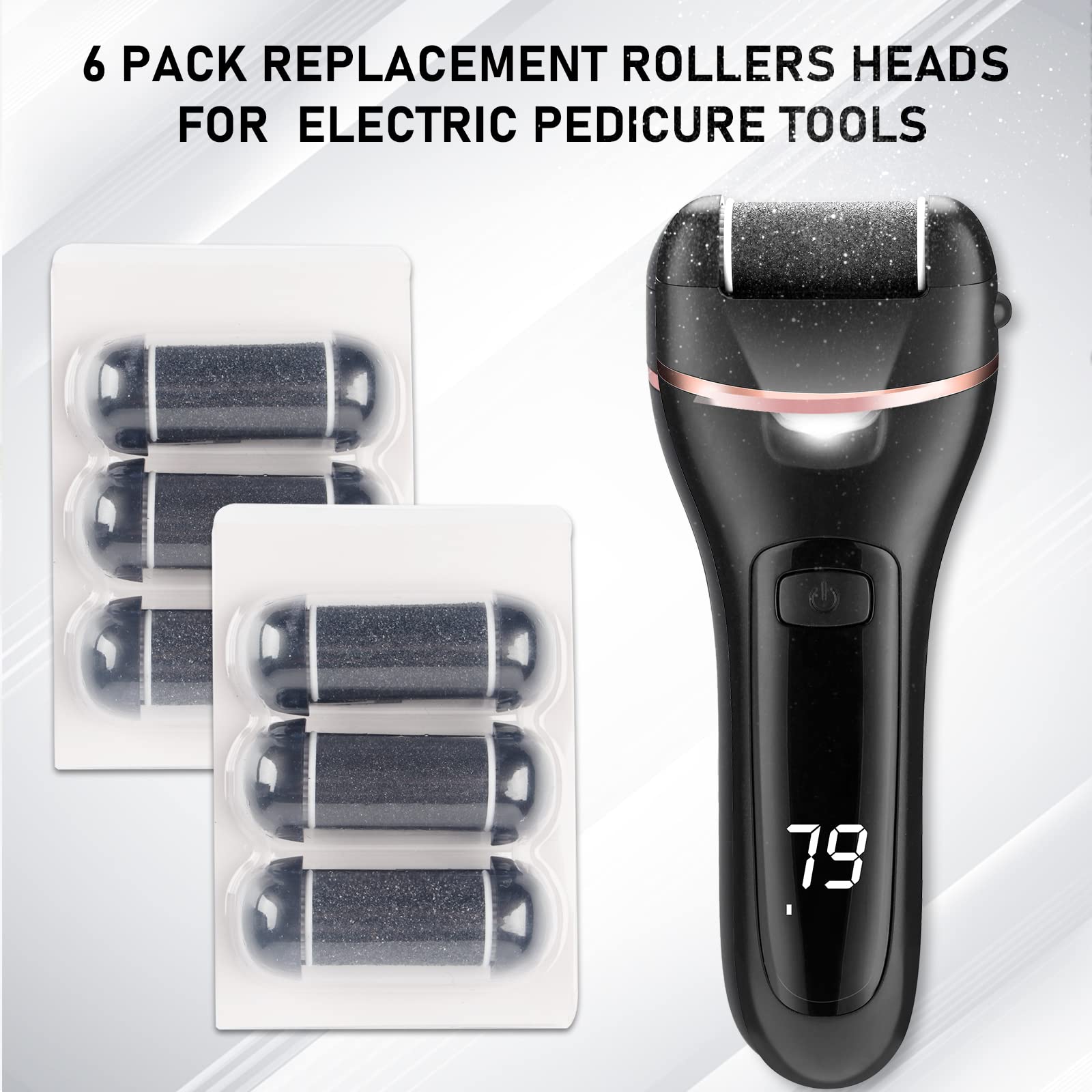 OTAZWA regular coarse roller head softens everyday hard skin.