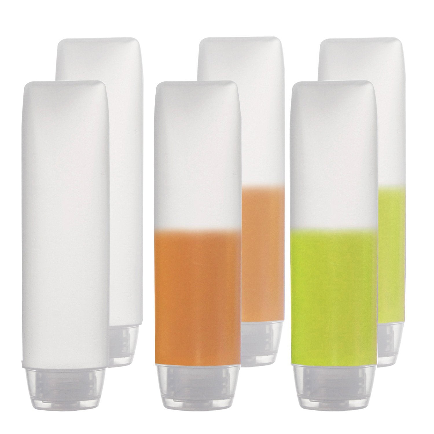 OTO 6-pack travel bottles with secure caps for leak-free 30ml containers.