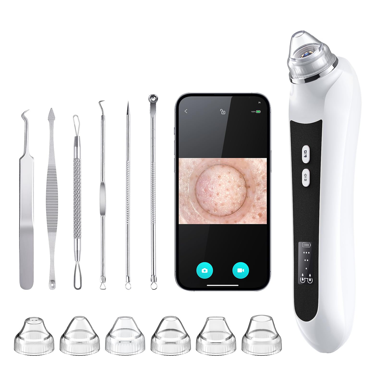 Ottleba Blackhead Vacuum with 1080p camera view for precise pore cleaning.