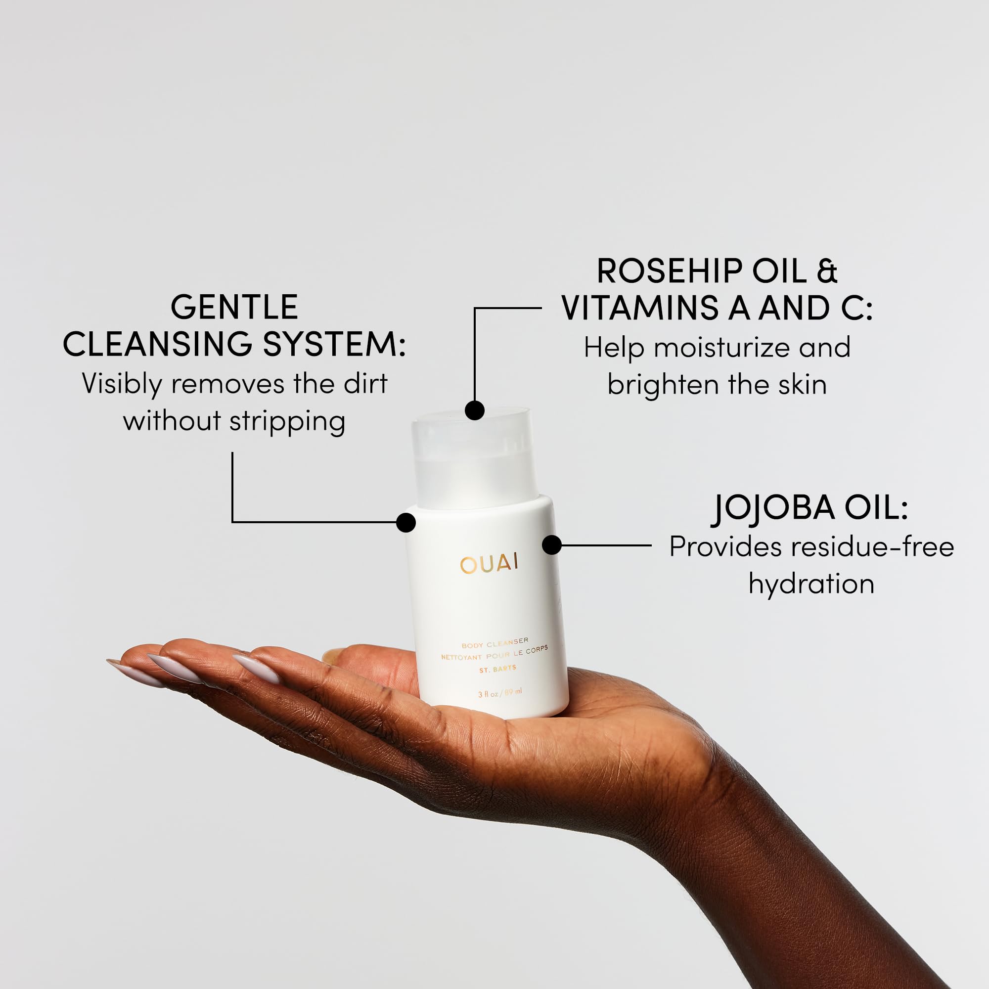 OUAI aceite de rosa mosqueta, hidratación antioxidante para la piel.