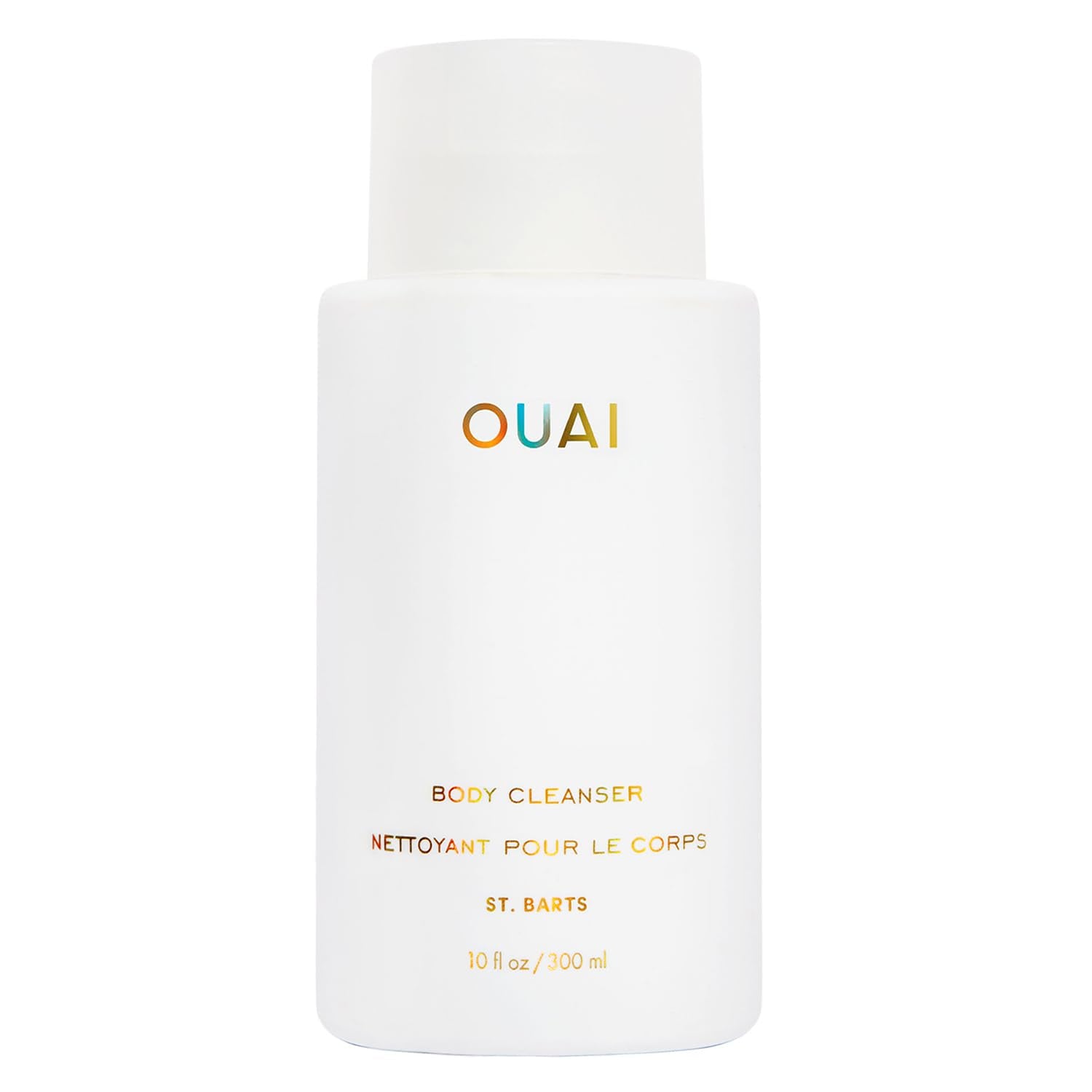 OUAI Body Cleanser St. Barts bottle pour shows hydrating foam for daily use