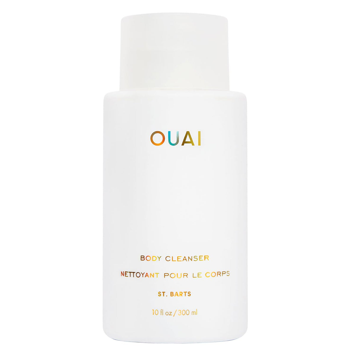 OUAI Body Cleanser St. Barts bottle pour shows hydrating foam for daily use