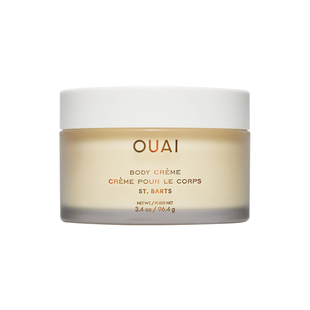 OUAI Body Creme St. Barts, botella de viaje, hidratación rápida para la piel.