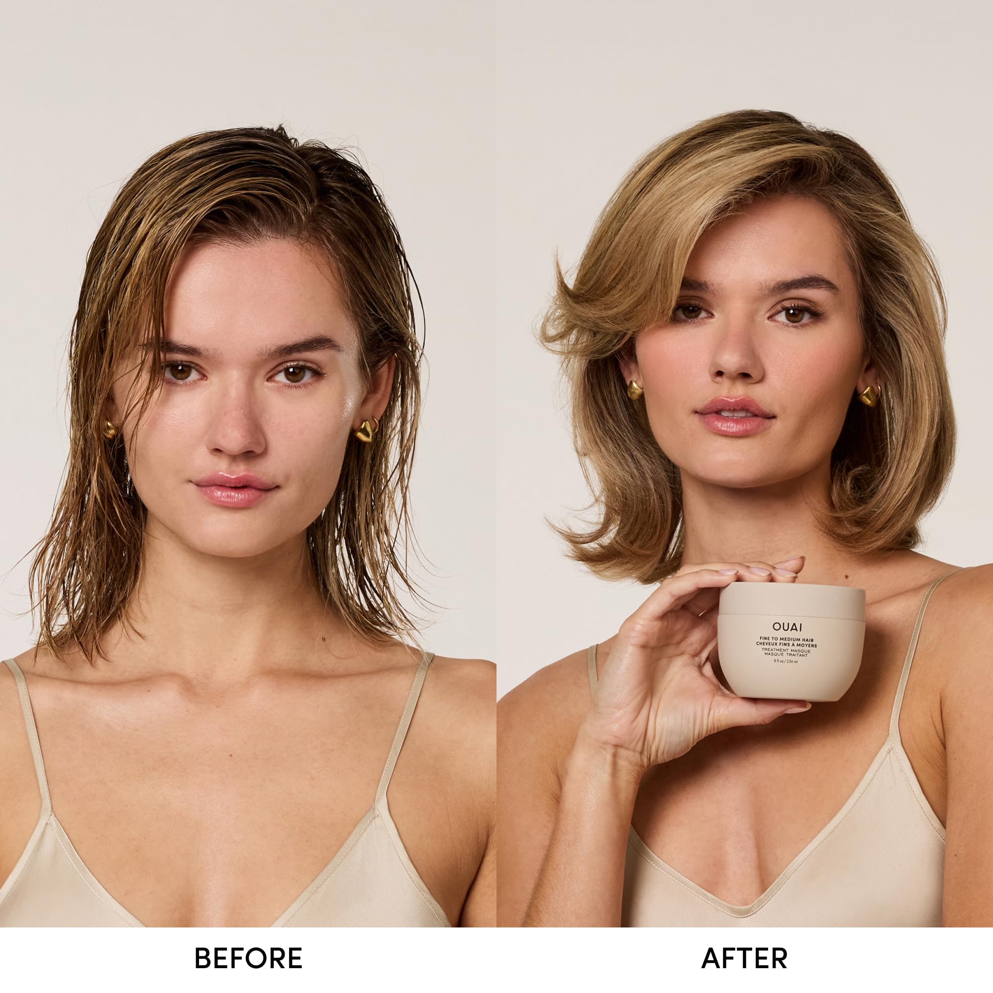 OUAI cabello fino a medio: hidratación y reparación para suavidad.