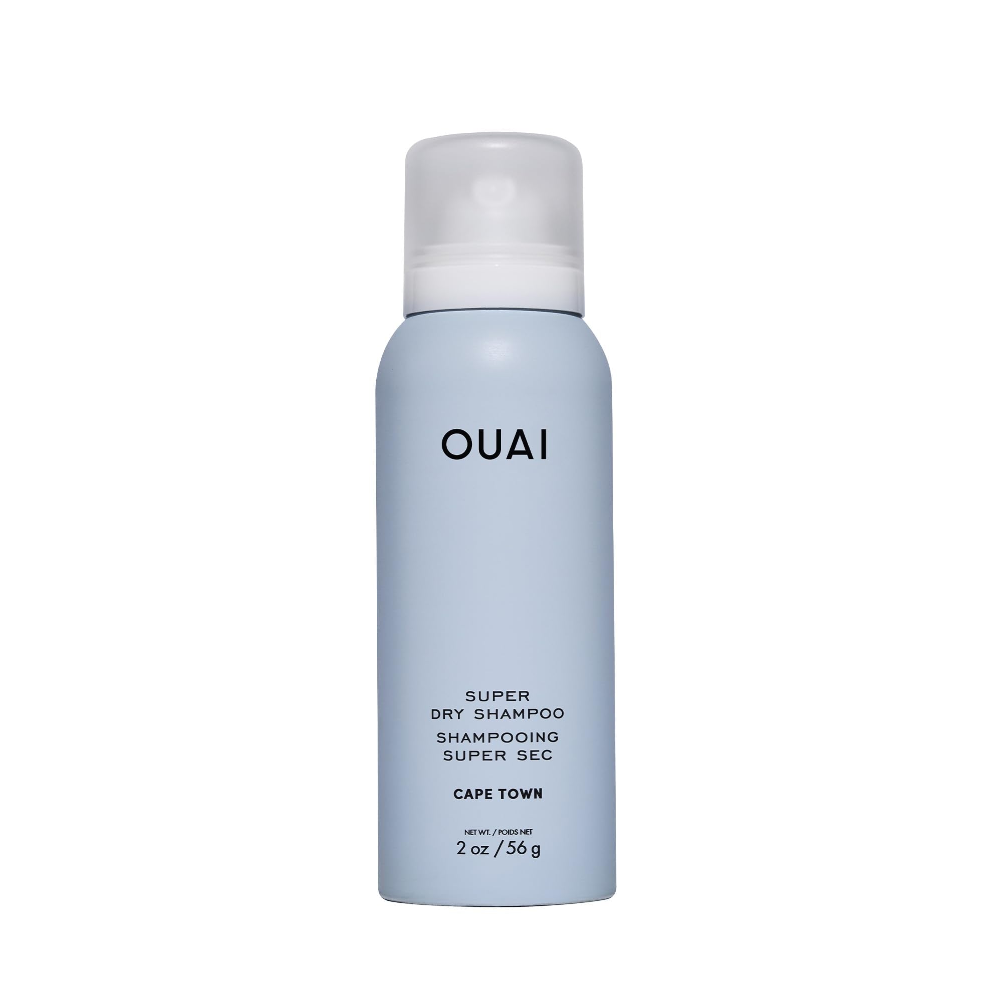 OUAI Champú Seco Capetown en envase de viaje para retoques rápidos.