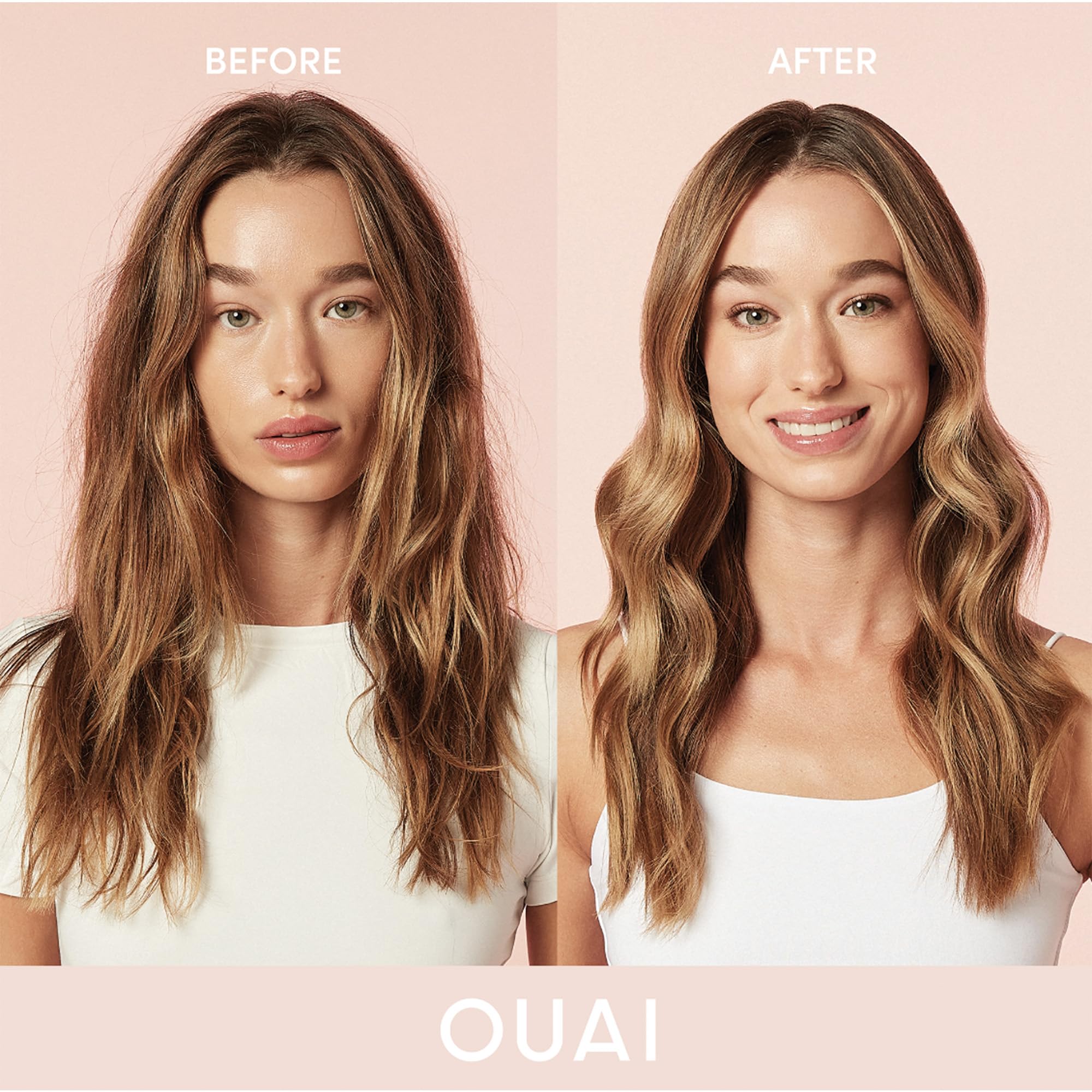 OUAI crema anti-frizz con jackfruit ofrece hidratación y control suave.