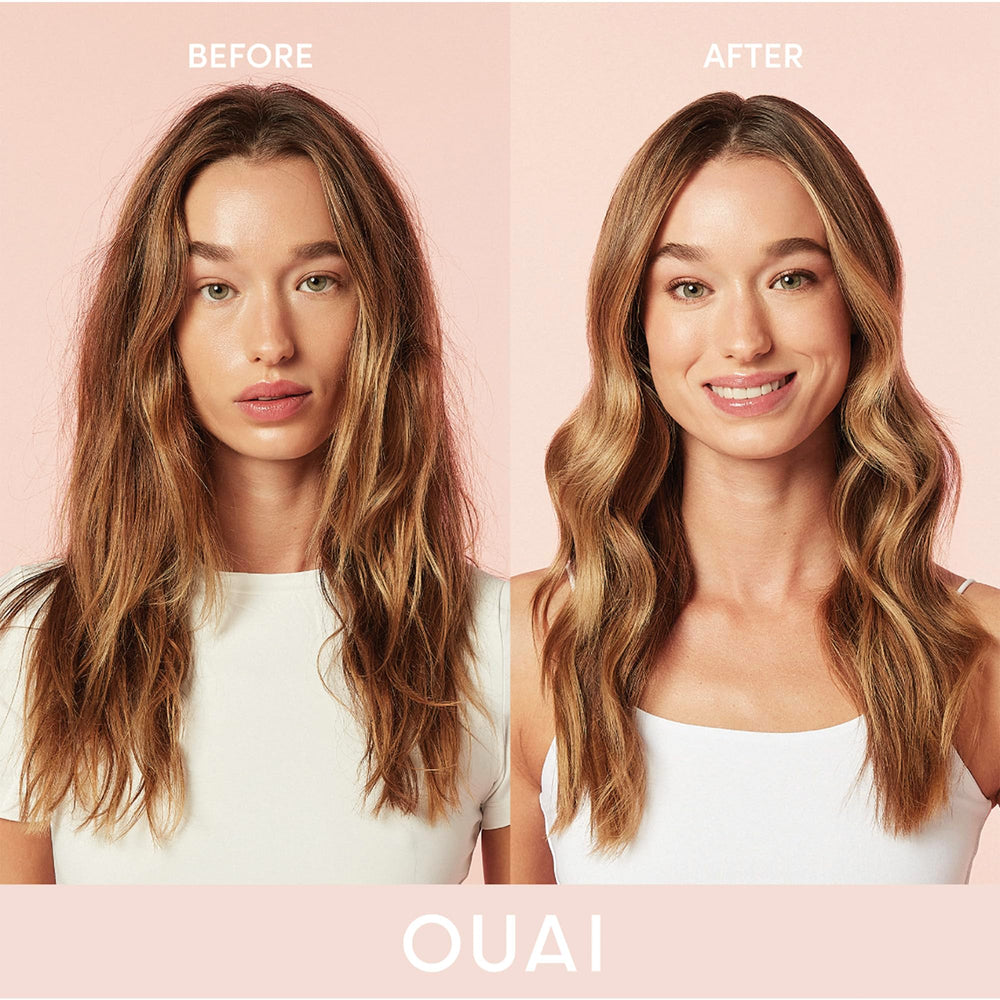 OUAI crema anti-frizz con jackfruit ofrece hidratación y control suave.