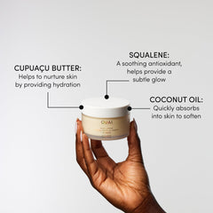 OUAI con manteca cupuaçu para piel suave y nutrida.