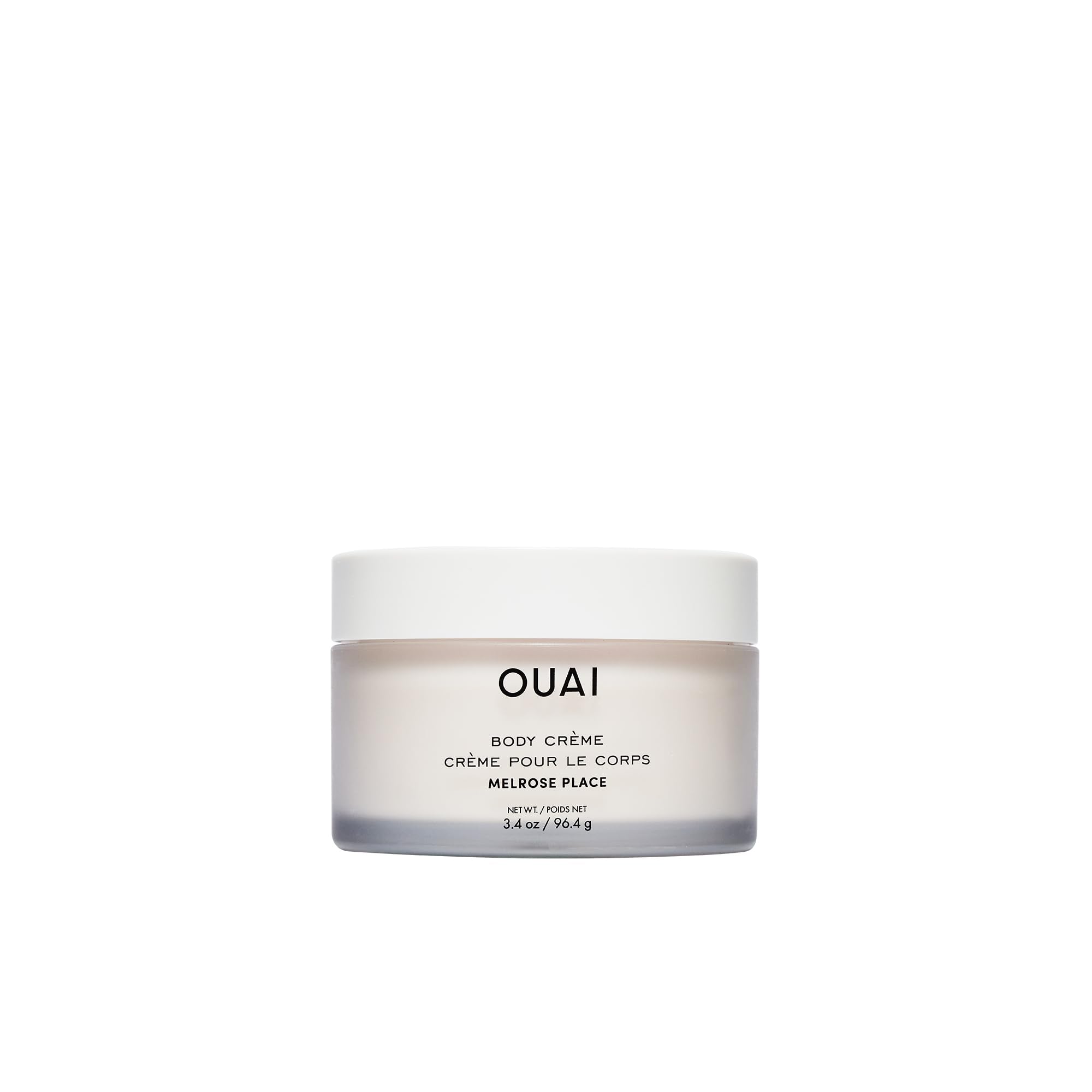 OUAI Melrose Place crema corporal: textura batida para hidratación rápida y suave.