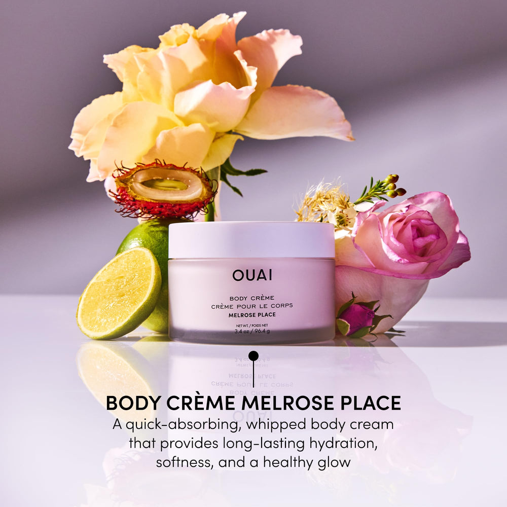 OUAI Melrose Place crema corporal de viaje: envase compacto para llevar.