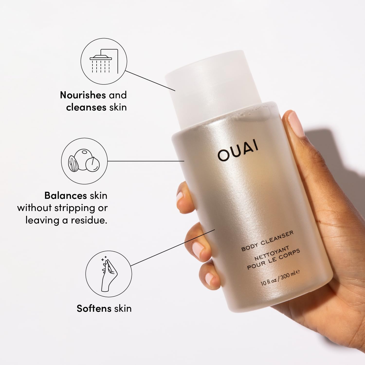 Close-up of foaming lather from OUAI Dean Street Body Cleanser