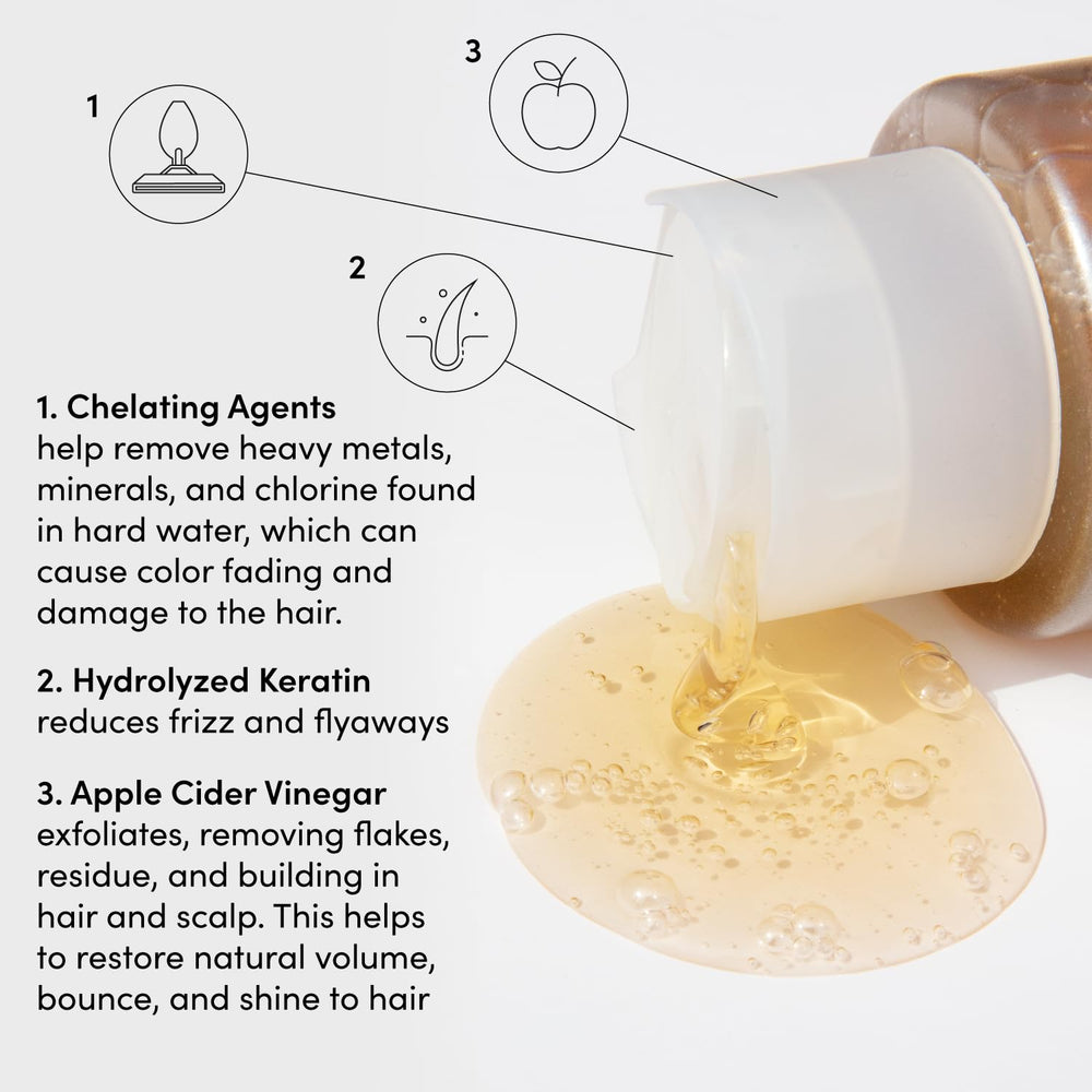 OUAI detox apple cider vinegar ingredient close-up for clarifying benefits