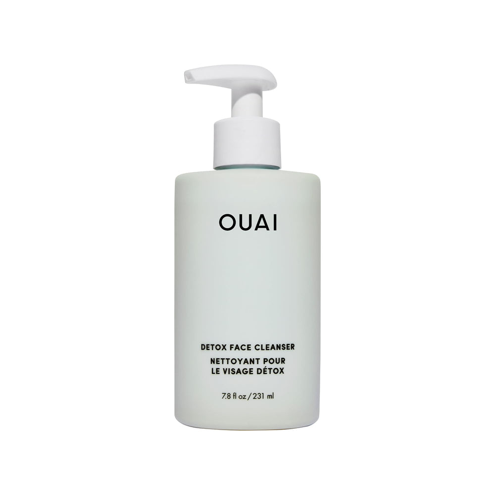 OUAI Detox Facial Cleanser bottle front showing hydrating cleansing action