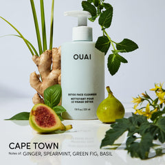 OUAI Detox Facial Cleanser creamy foam shows rich lather for daily use