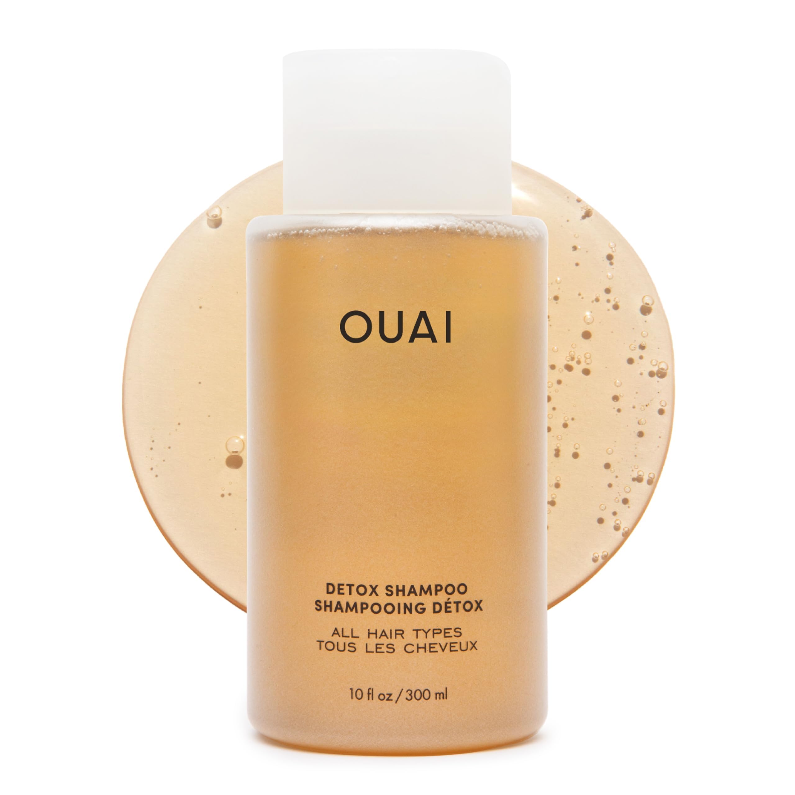 OUAI detox shampoo front packaging showing clean design and clear benefits