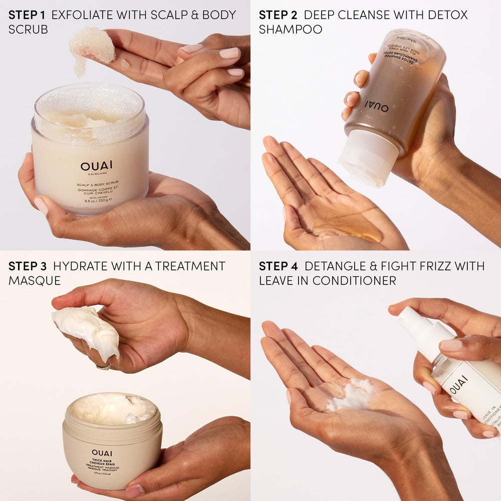 OUAI Detox Shampoo keratin gloss smooths hair and enhances manageability