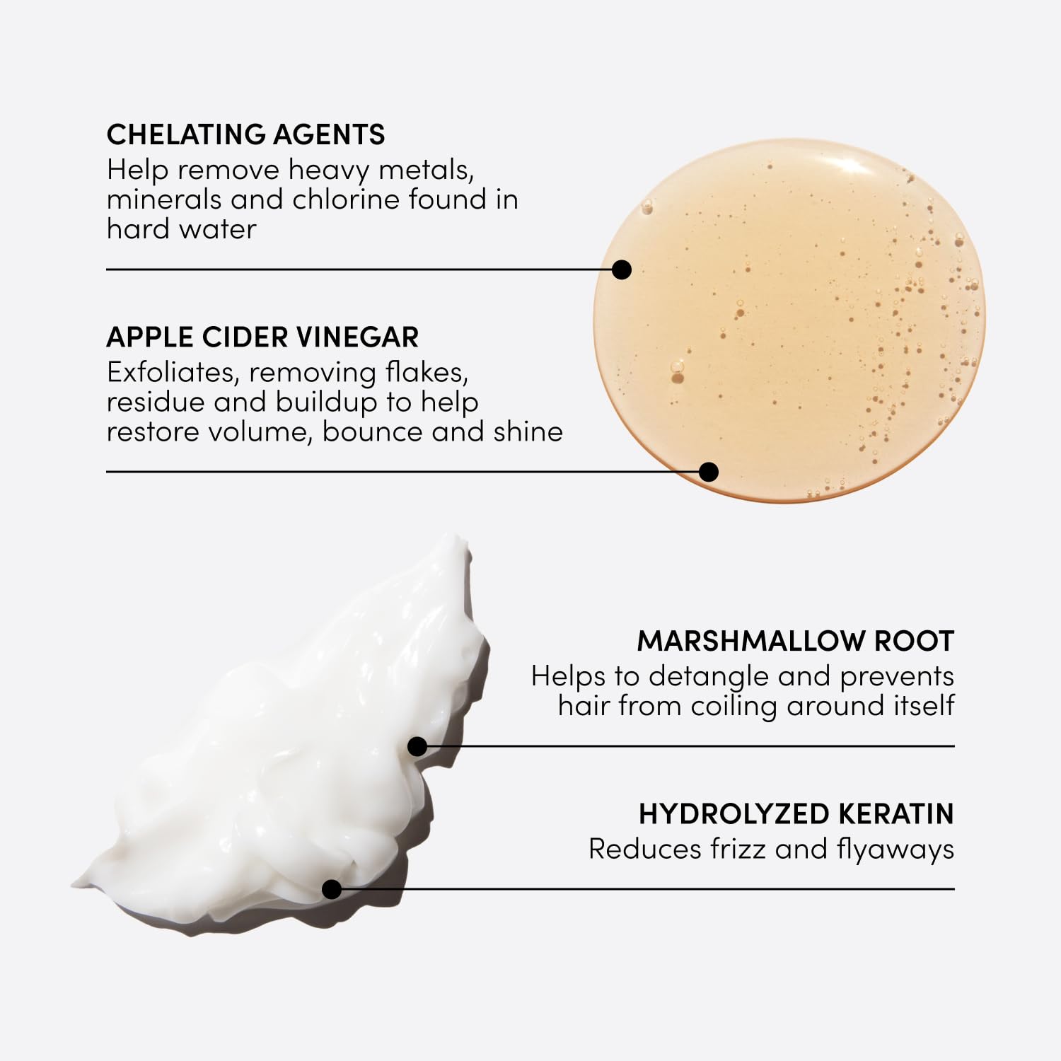 OUAI Detox Shampoo lather illustrates clarifying cleanse.