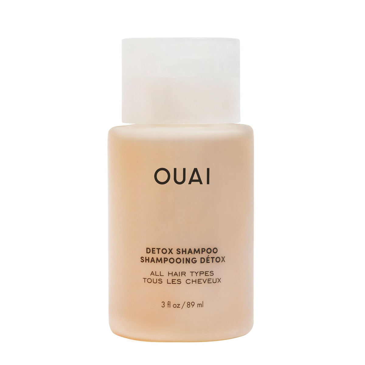 OUAI Detox Shampoo viaje 3 oz, limpieza rápida y ligera.