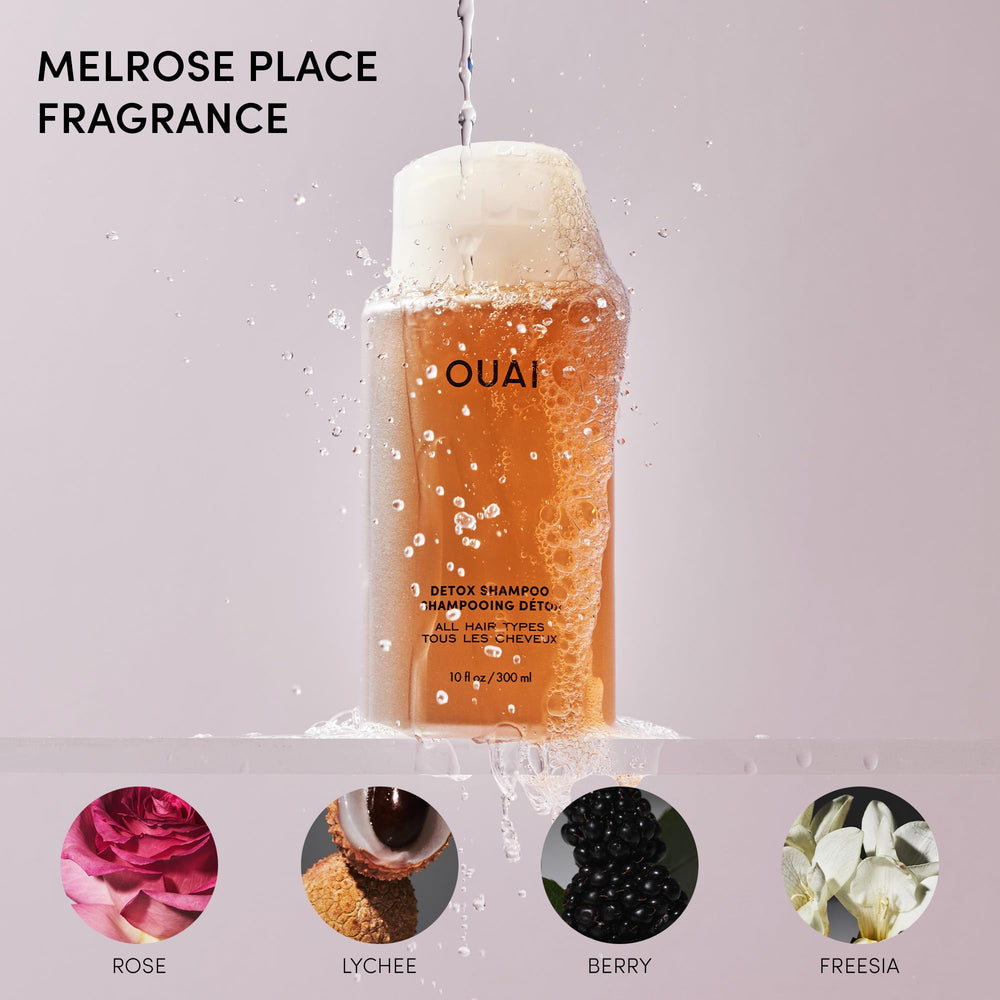 OUAI Duo set display with full-size and deluxe-size bottles together