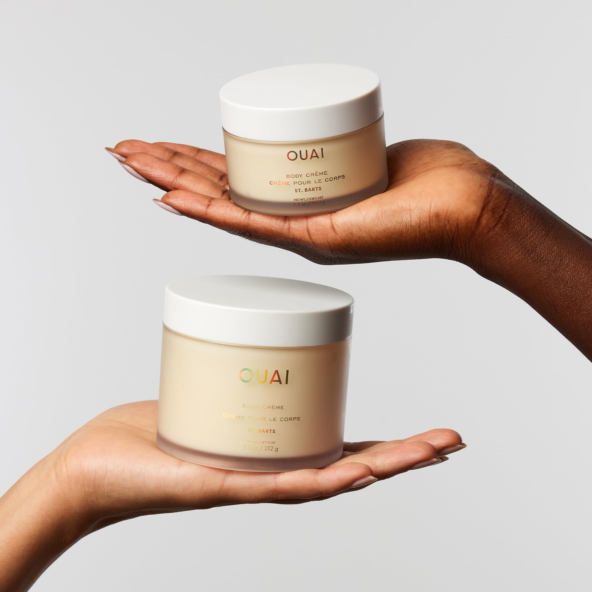 OUAI crema corporal, uso diario, piel hidratada.
